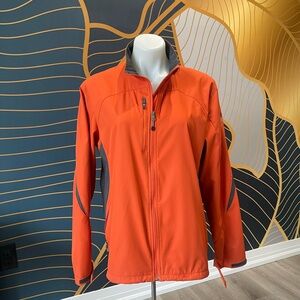 Women's Orange Softshell Jacket - Lightweight Outdoor Coat  - “Whirlpool Golf”